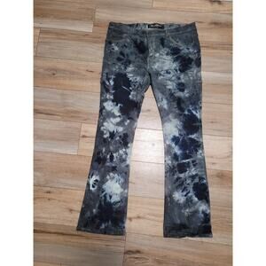 Valabasas Jeans Men's 38 X 34 Stacked Denim Flare Deconstructed Bleached Yellow